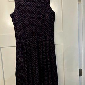 Navy Blue background with Burgundy Loft Dress